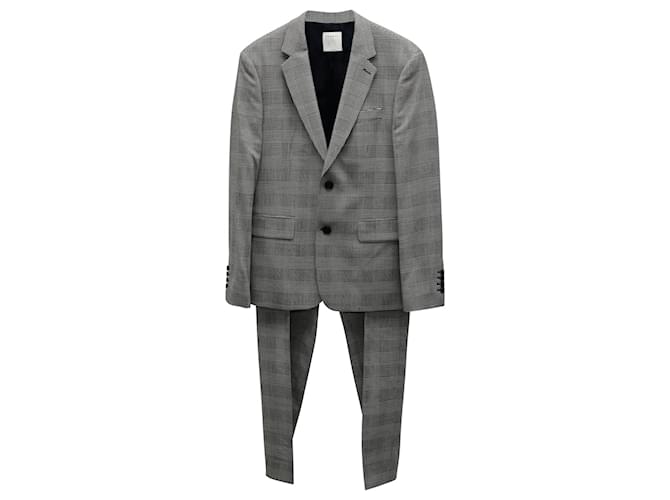 Sandro Paris Anzug mit Hahnentrittmuster aus grauem Polyester  ref.709612