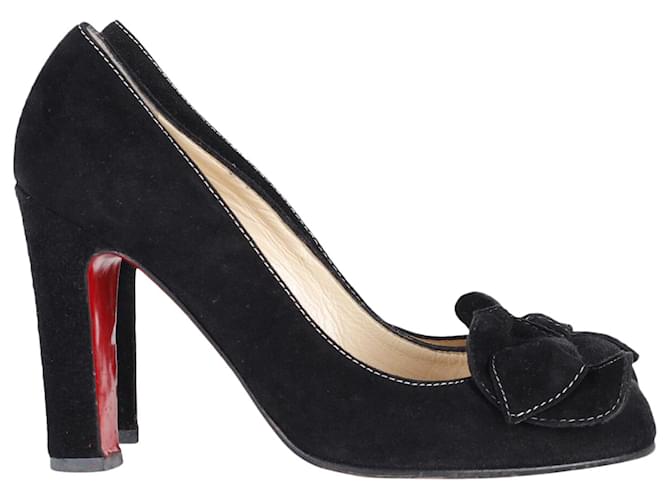 Christian Louboutin Bow Detail Pumps in Black Suede  ref.709633