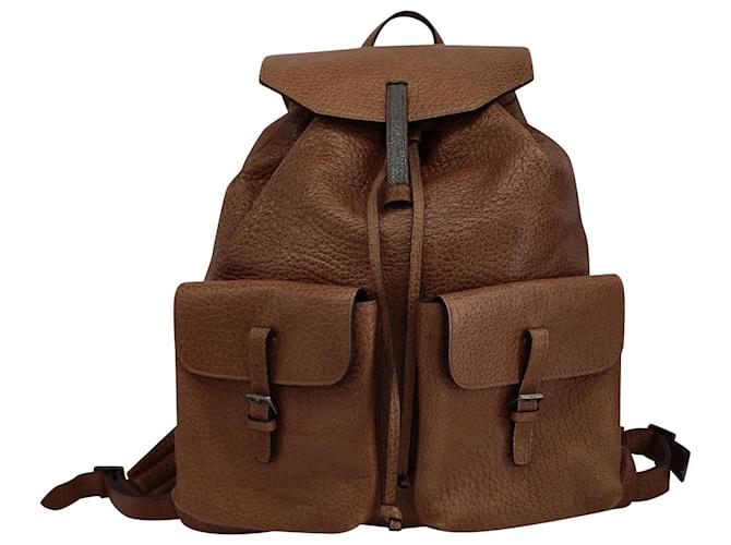 Brunello Cucinelli Backpack in Brown Leather  ref.709635