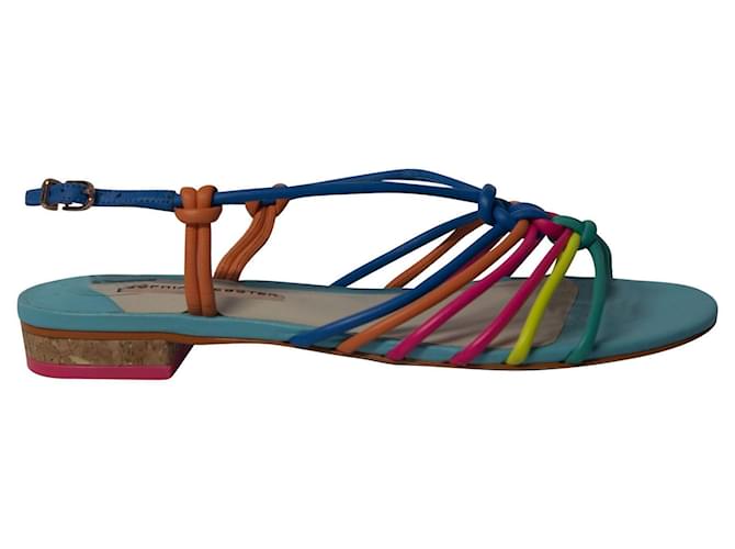Sandália de tiras arco-íris Sophia Webster em couro multicolorido Multicor  ref.709652