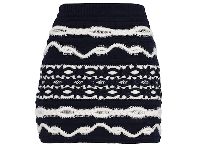 Chanel Knitted Mini Skirt in Multicolor Wool Multiple colors  ref.709657