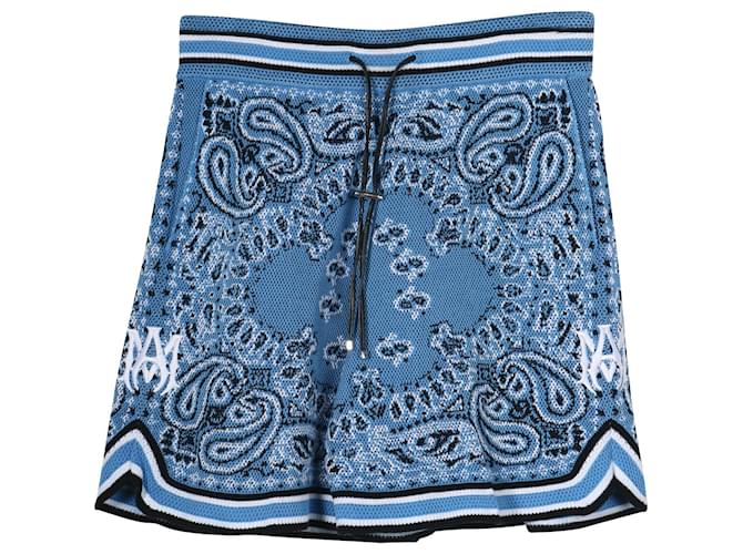 Amiri Bandana-Shorts für Herren aus hellblau bedruckter Baumwolle  ref.709668