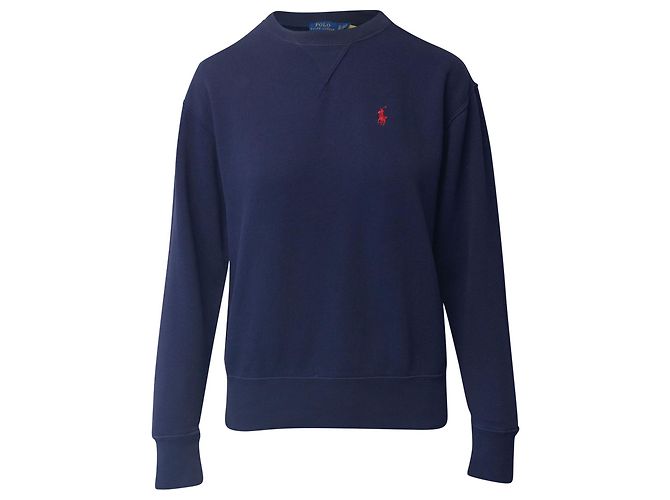 Polo Ralph Lauren Sweatshirt mit besticktem Logo aus marineblauer Baumwolle