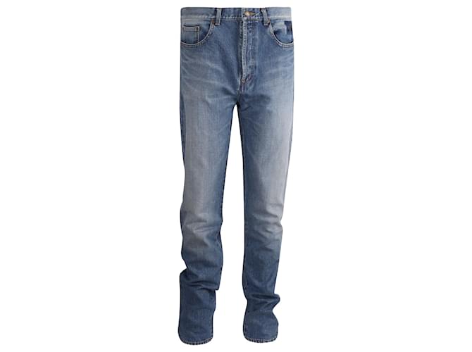 Saint Laurent Slim Fit Jeans in Light Blue Cotton  ref.709713