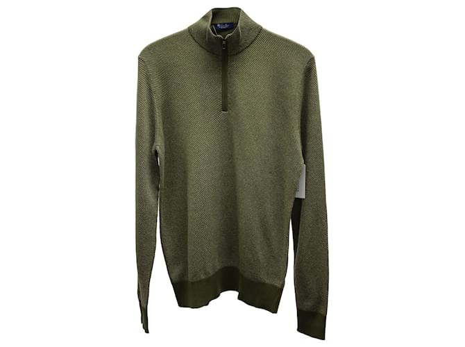 Loro Piana Roadster Pullover Sweater in Green Cashmere Wool  ref.709716