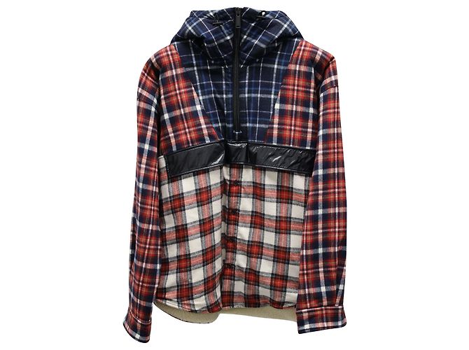 Dsquared2 Kapuzenpullover mit Karomuster aus roter Baumwolle