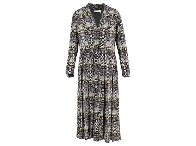 Chloé Button-Front Printed Georgette Dress in Multicolor Viscose Cellulose fibre  ref.709744