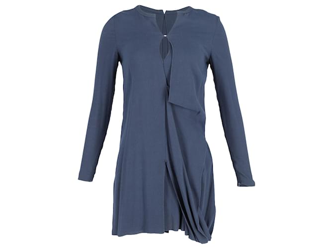 Acne Studios Long Sleeve Asymmetric Mini Dress in Navy Blue Viscose Cellulose fibre  ref.709747