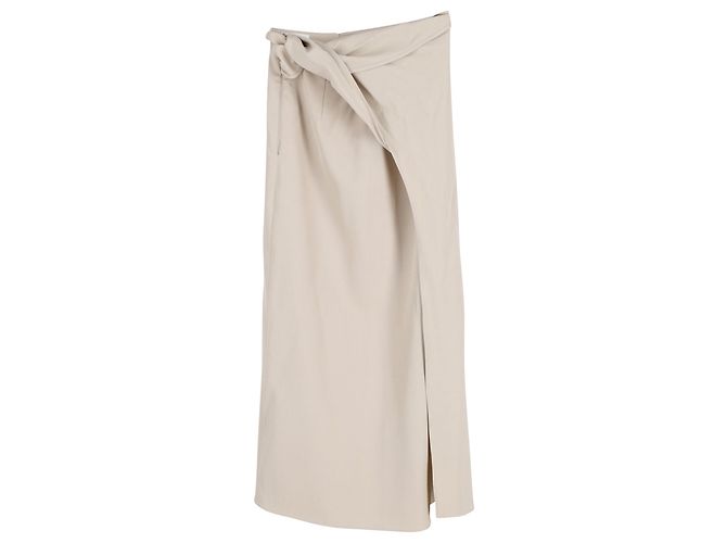 Max Mara Maxmara Midirock aus beiger Wolle