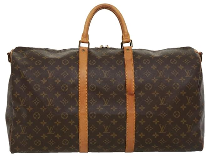 Louis Vuitton Keepall Bandouliere 55 Brown Cloth  ref.709770