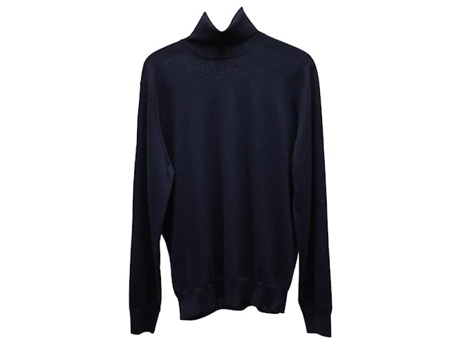 Brunello Cucinelli Maglia Dolcevita in Lana Blu Navy  ref.709783