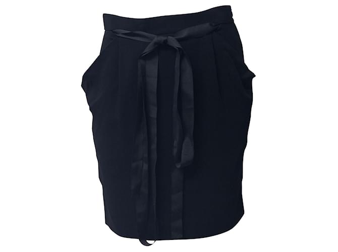  Joseph Skirt with Belted Ribbon in Black Rayon Cellulose fibre  ref.709788