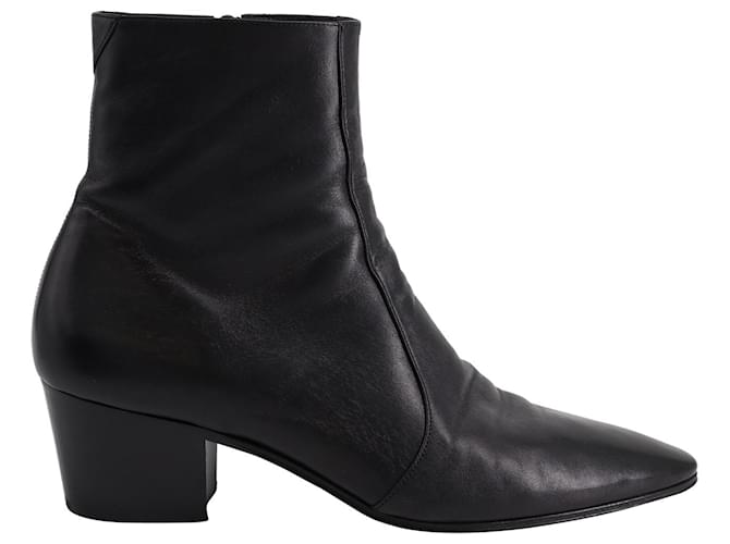 Saint Laurent Vassili Zipped Ankle Boots in Black Leather  ref.709790