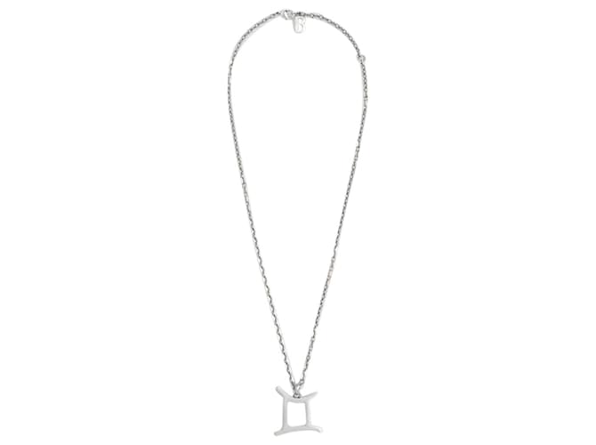 Balenciaga Zodiac Sign Gemini Necklace in Silver Metal Silvery Metallic  ref.709794