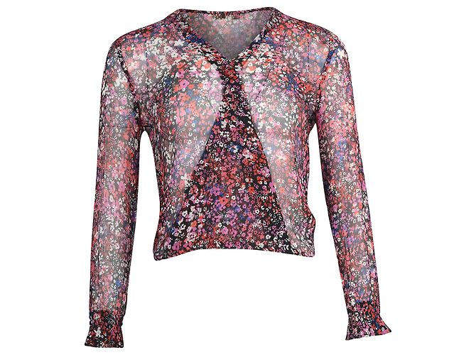 Blusa transparente Maje de poliéster con estampado floral Impresión de pitón