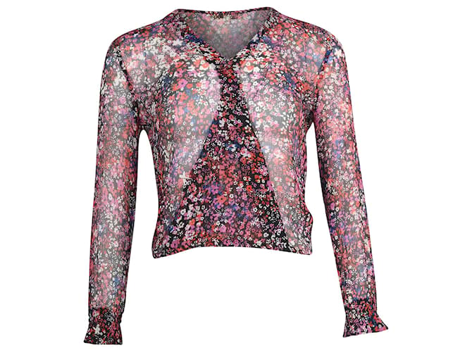 Durchsichtige Maje-Bluse aus Polyester mit Blumendruck  ref.709802