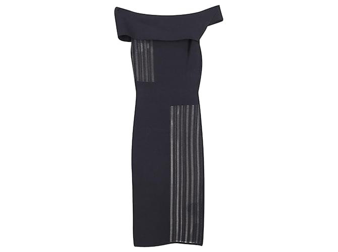 Roland Mouret Mable Off Shoulder Dress in Black Viscose Cellulose fibre  ref.709828