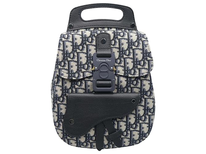 Saddle Dior Oblique Mini Gallop Sling Bag em lona Jacquard com estampa preta  ref.709834