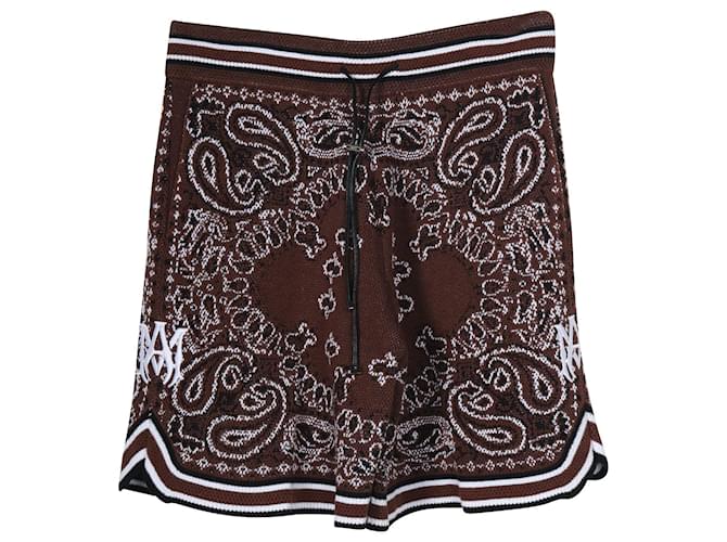 Amiri Men's Bandana Shorts in Brown Print Cotton  ref.709836