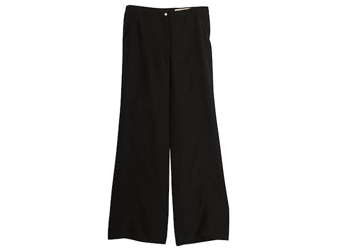 Pantalones de pernera ancha en seda negra Balenciaga Negro  ref.709842