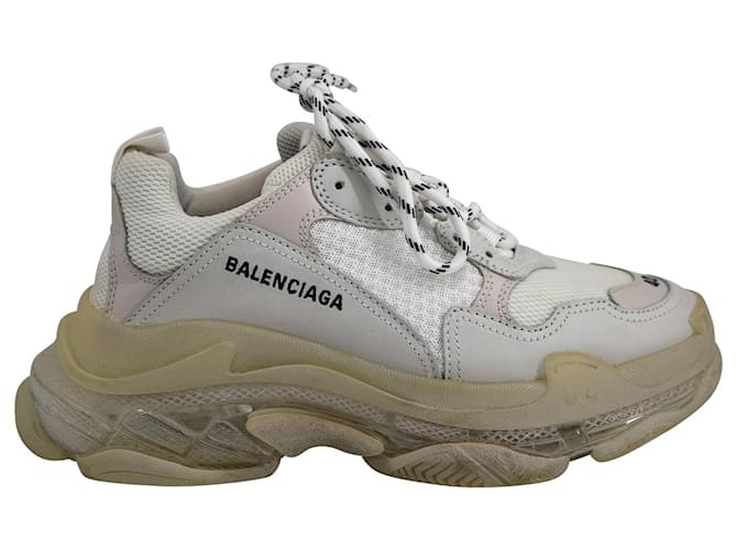 First Balenciaga Triple S Clear Sole Sneaker in Off-White Leather  ref.709843