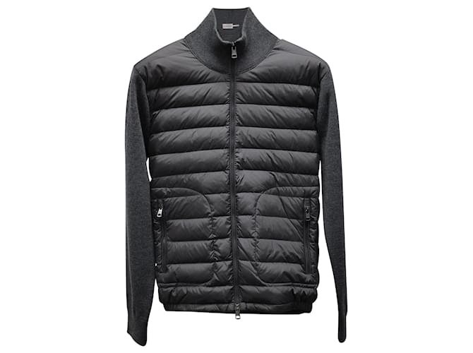 Moncler Front Zip Quilted Jacket in Black Polyamide  ref.709846