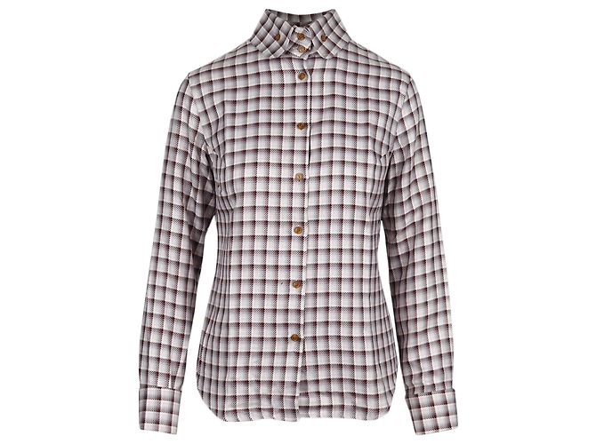 Vivienne Westwood camisa rosa a cuadros blanco/morado