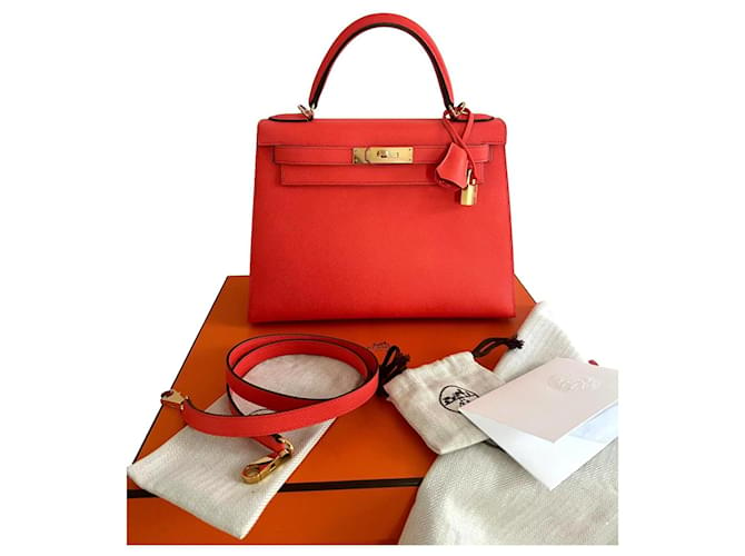 Hermès Kelly 28 Sellier Epsom Rose Texas GHW Pink Leather  ref.710096