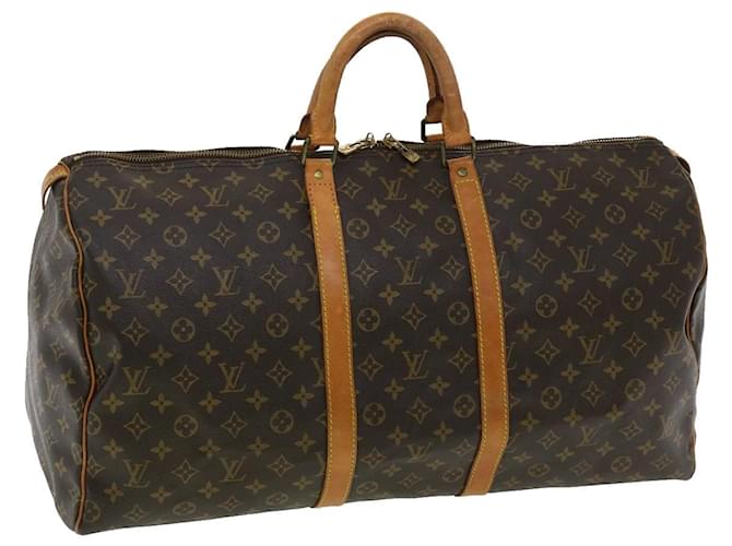 Louis Vuitton Monograma Keepall 55 Boston Bag M41424 LV Auth jk2768 Lona  ref.710288