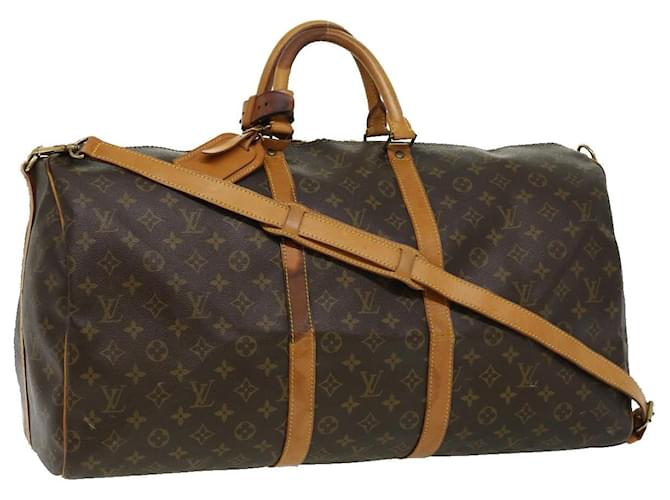 Louis Vuitton Keepall Bandouliere 55 Brown Cloth  ref.710335