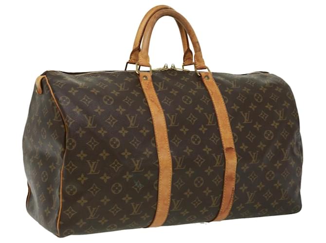 Louis Vuitton Monogram Keepall 50 Boston Bag M41426 LV Auth jk2680 Cloth  ref.710406