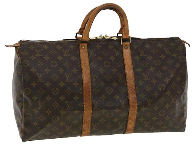 Louis Vuitton Monogram Keepall 50 Boston Bag M41426 LV Auth jk2778 Cloth  ref.710424