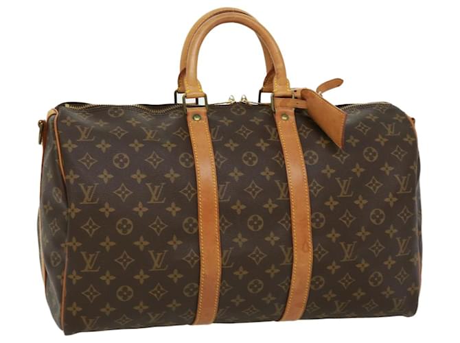 Louis Vuitton Monogram Keepall Bandouliere 45 Boston Bag M41418 LV Auth ro498 Cloth  ref.710445