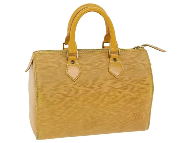 Louis Vuitton Epi Speedy 25 Bolsa de mão amarela M43019 LV Auth rh285 Amarelo Couro  ref.710455