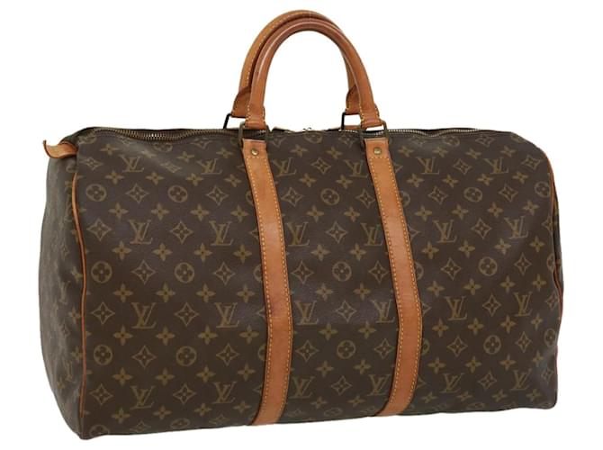 Louis Vuitton Monograma Keepall 50 Boston Bag M41426 LV Auth jk2670 Lona  ref.710547
