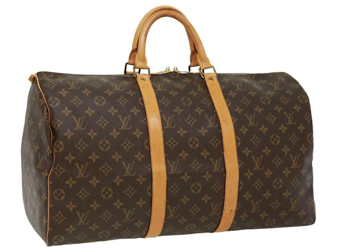 Louis Vuitton Monogram Keepall 50 Boston Bag M41426 LV Auth jk2672 Cloth  ref.710551
