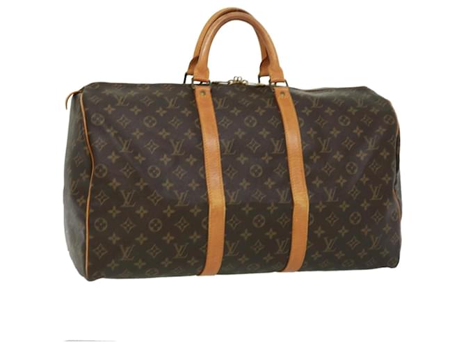 Louis Vuitton Monogram Keepall 50 Boston Bag M41426 LV Auth jk2671 Cloth  ref.710559