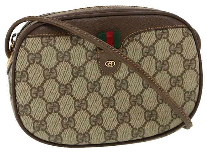 Bolsa tiracolo GUCCI GG Canvas Web Sherry Line Bege Red Green Auth ep230 Vermelho Verde  ref.710568