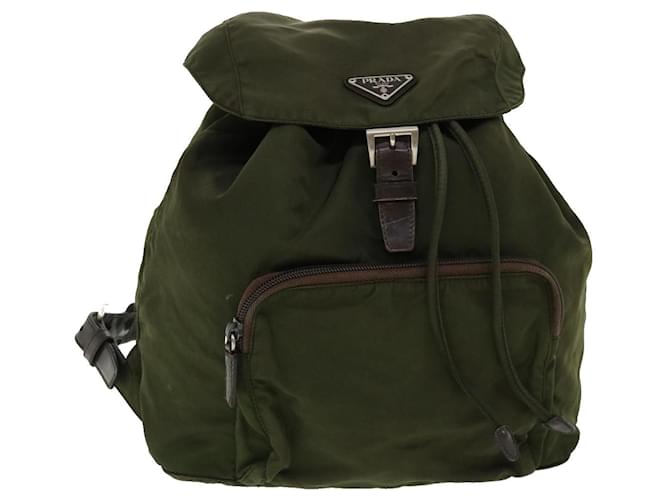 PRADA Backpack Nylon Khaki Auth ac1165  ref.710571