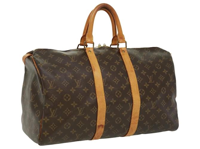 Louis Vuitton Monograma Keepall 45 Boston Bag M41428 LV Auth jk2677 Lona  ref.710632