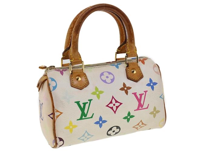 LOUIS VUITTON Mini borsa a mano Speedy multicolore con monogramma Bianco M92645 Aut527  ref.710672