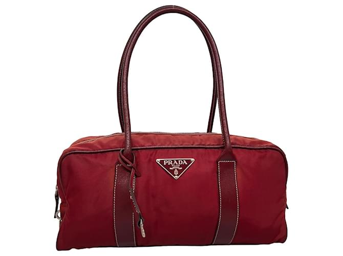PRADA Tote Bag Nylon Red Auth yk5375  ref.710789