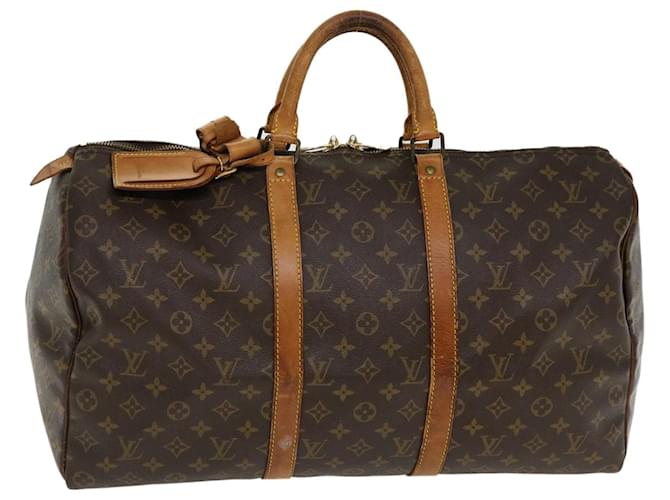 Louis Vuitton Monogram Keepall 50 Boston Bag M41426 LV Auth ar8026b Cloth  ref.710792