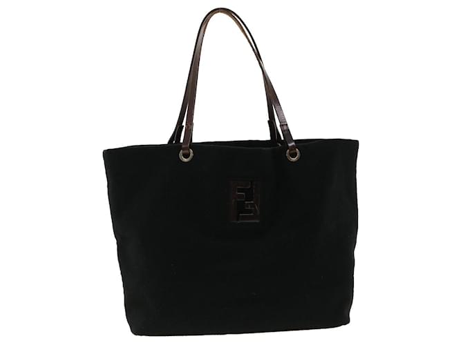 FENDI Tote Bag Wool Black Auth rd3437  ref.710855
