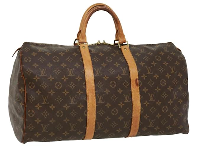 Louis Vuitton Monograma Keepall 50 Boston Bag M41426 LV Auth jk2679 Lona  ref.710939
