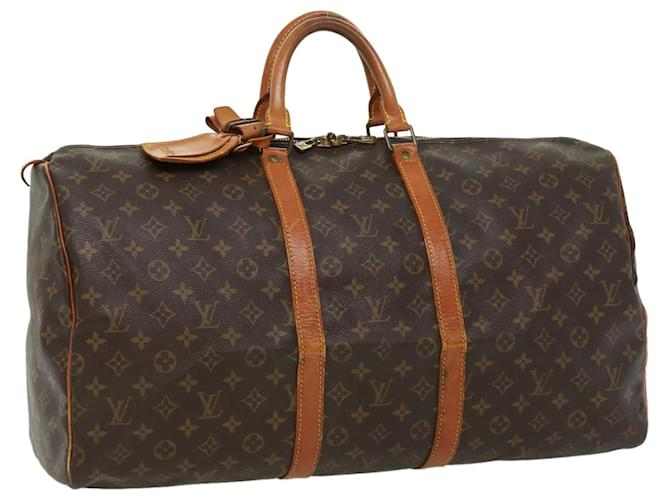Louis Vuitton Monogram Keepall 55 Boston Bag M41424 LV Auth ro486 Cloth  ref.710958