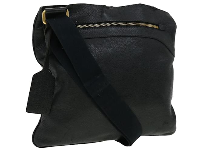 PRADA Shoulder Bag Leather Black Auth am3261  ref.711014