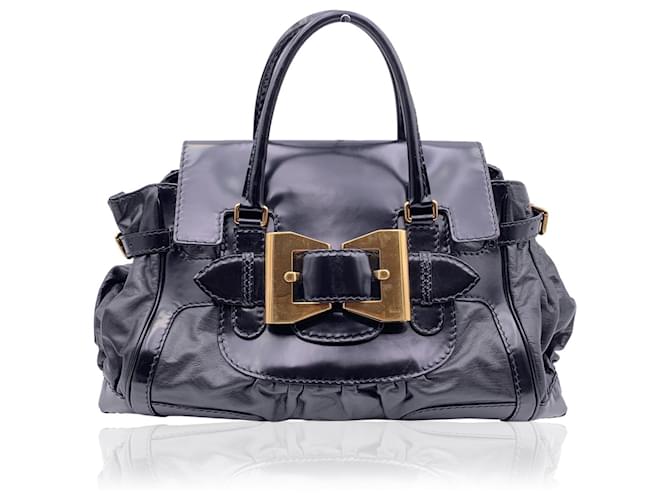Gucci Black Leather Large Queen Tote Satchel Handbag  ref.711170