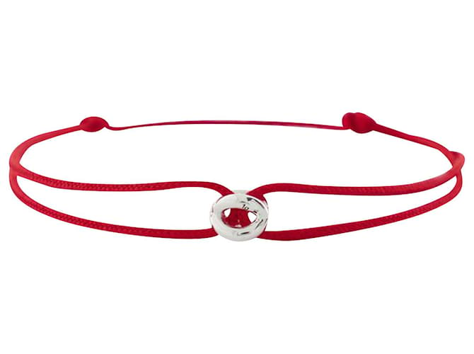 Autre Marque le 1g Cord Bracelet in Polished Silver/Red  ref.711179