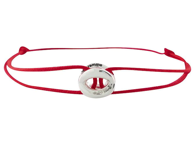 Autre Marque le 3g Cord Bracelet in Polished Silver/Red  ref.711185